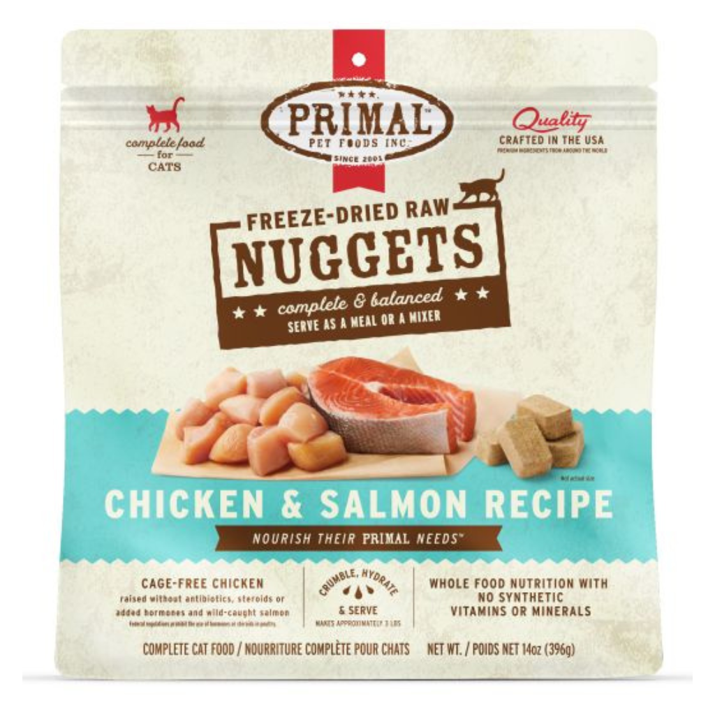 Primal Freeze-Dried Chicken and Salmon Nuggets Cat Food