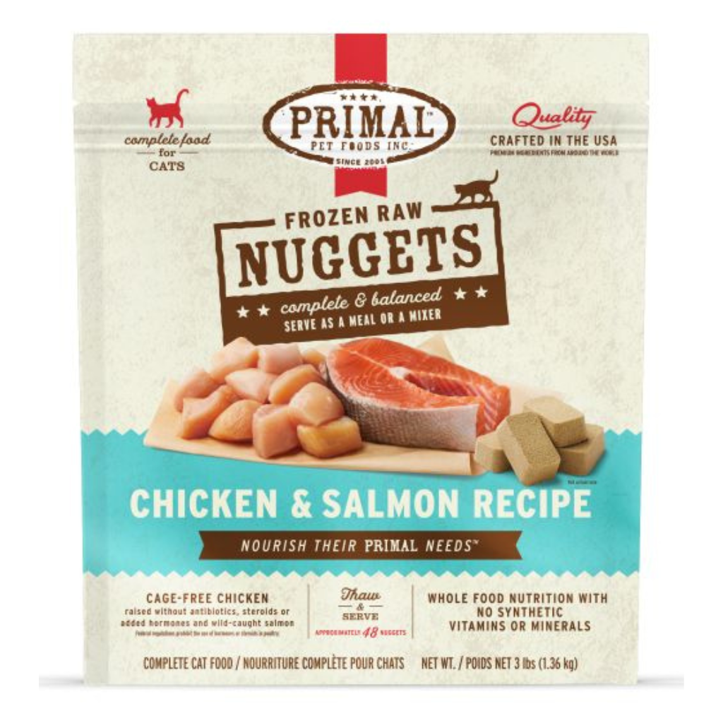 Primal Raw Frozen Chicken and Salmon Nuggets Cat Food