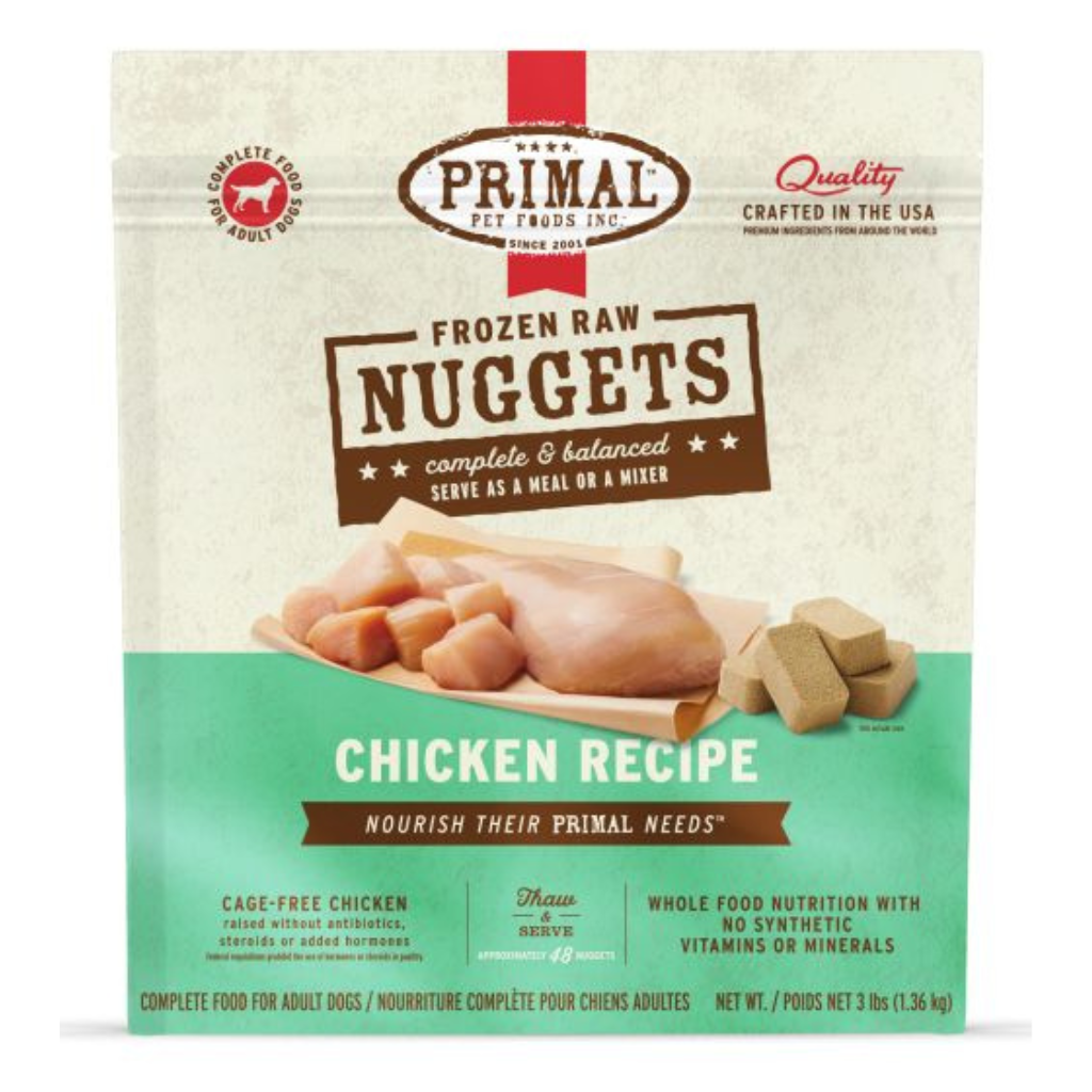 Primal Raw Frozen Chicken Nuggets Dog Food