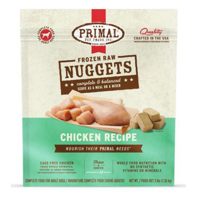 Primal Raw Frozen Chicken Nuggets Dog Food