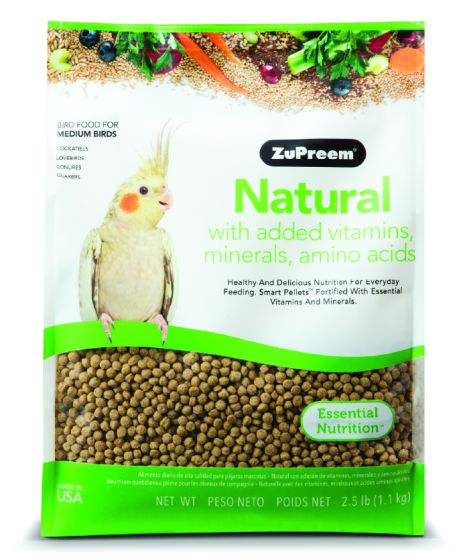ZuPreem Natural Food For Cockatiel, Lovebirds & Medium Birds