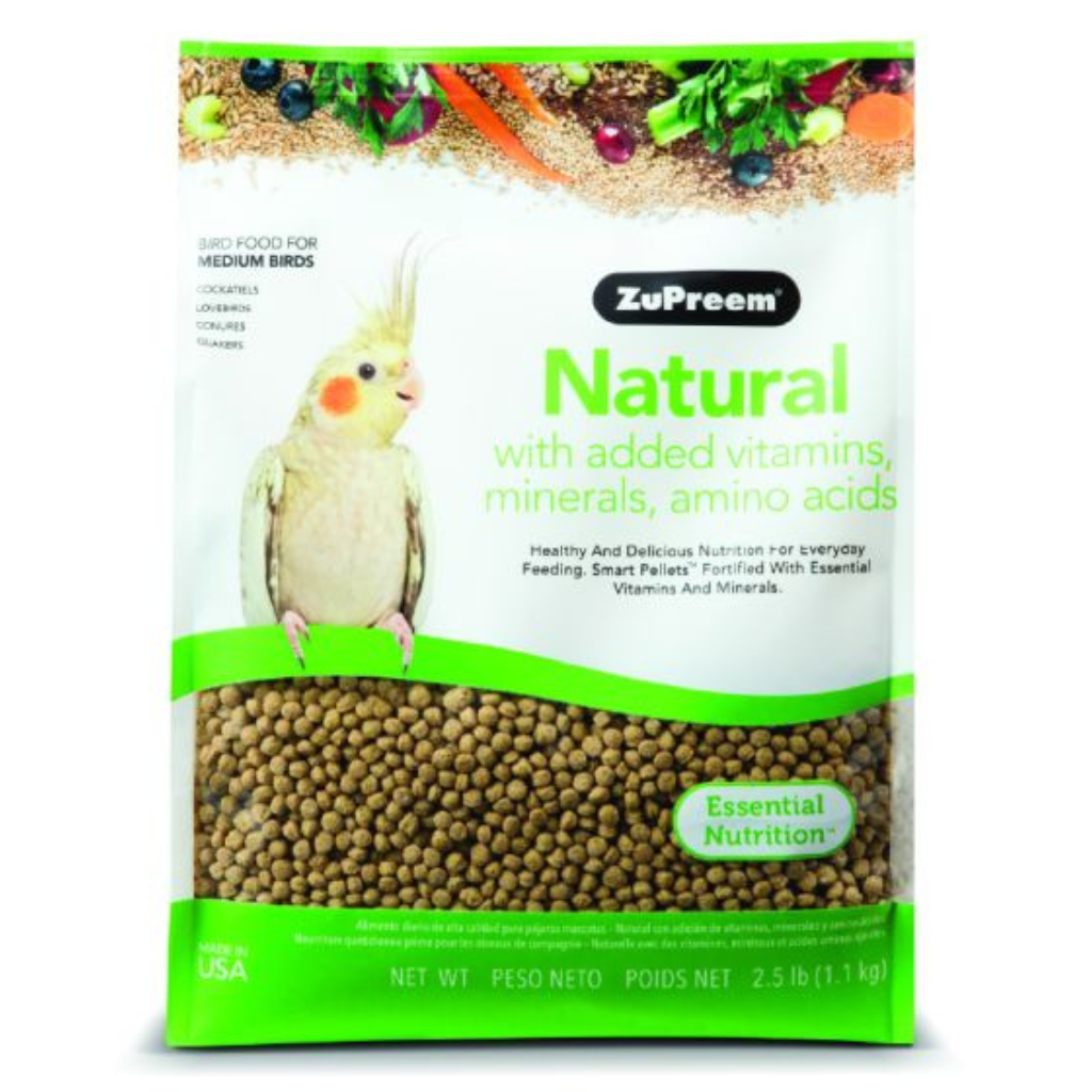 ZuPreem Natural Food For Cockatiel, Lovebirds & Medium Birds
