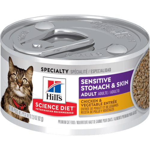 Hill's Science Diet Feline Sensitive Stomach & Skin Chicken & Vegetable Entrée Can