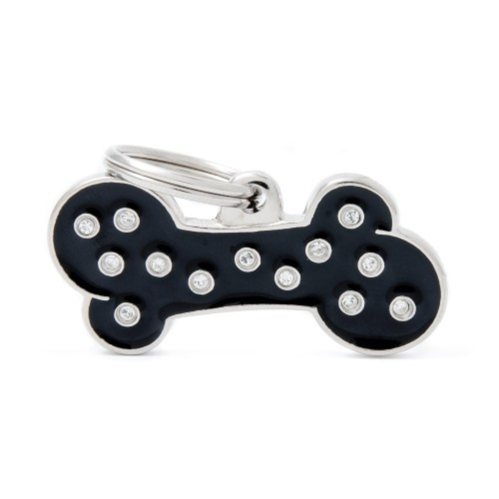 My Family Engravable Tags - Chic - Big Black Bone Strass