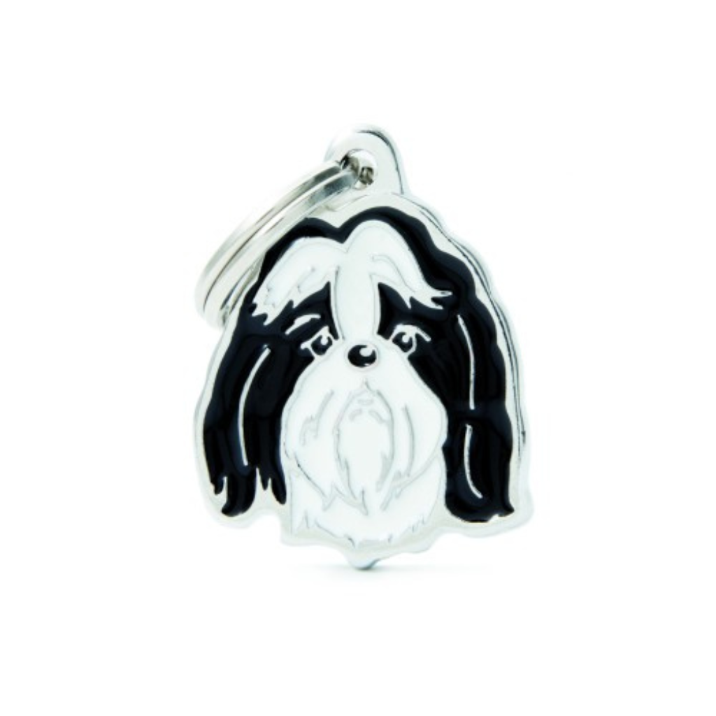 My Family Engravable Tags - Friends - Shih Tzu Black