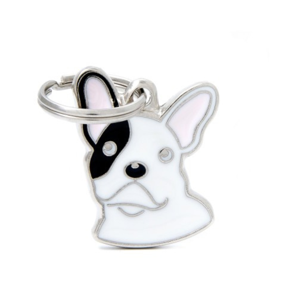My Family Engravable Tags - Friends - French Bulldog Black and White