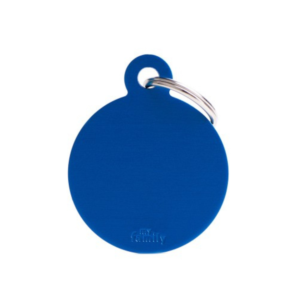 My Family Engravable Tags - Basic - Circle Blue Large