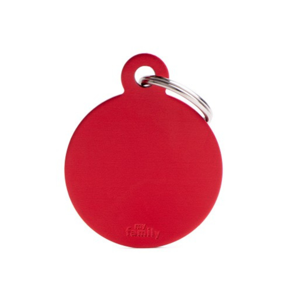 My Family Engravable Tags - Basic - Circle Red Large
