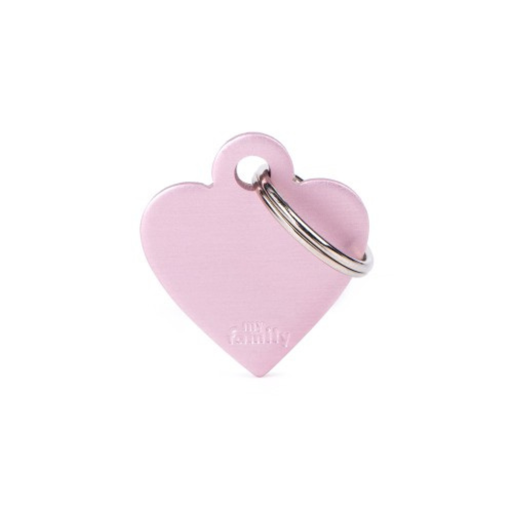 My Family Engravable Tags - Basic - Heart Pink Small