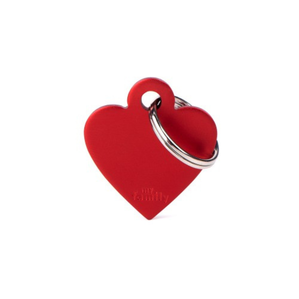 My Family Engravable Tags - Basic - Heart Red Small