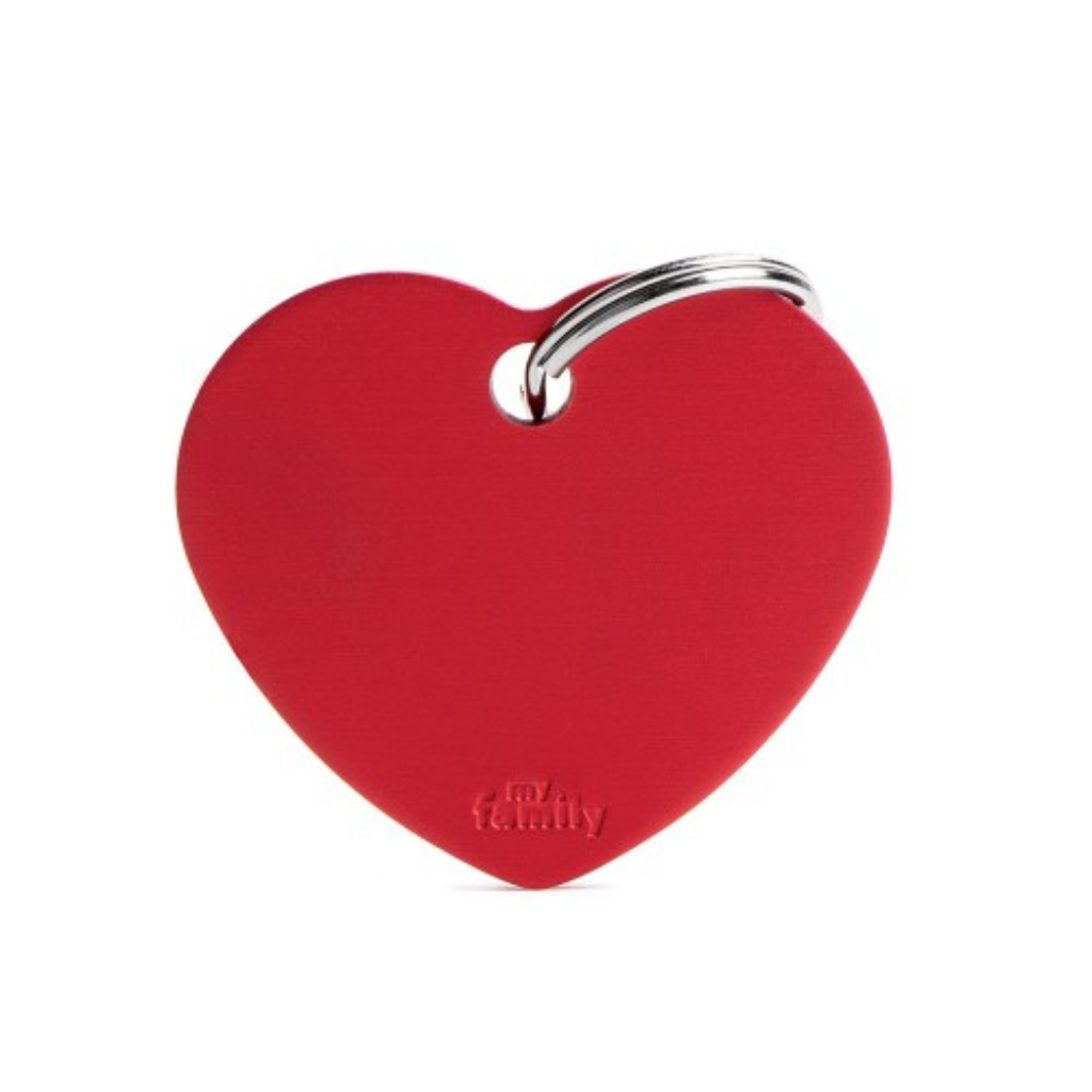 My Family Engravable Tags - Basic - Heart Red Large