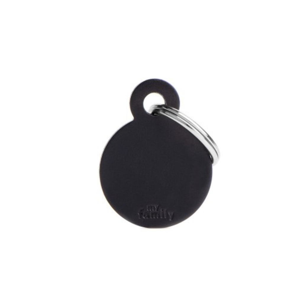 My Family Engravable Tags - Basic - Circle Black Small