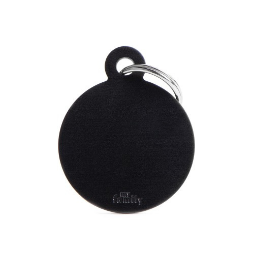 My Family Engravable Tags - Basic - Circle Black Large