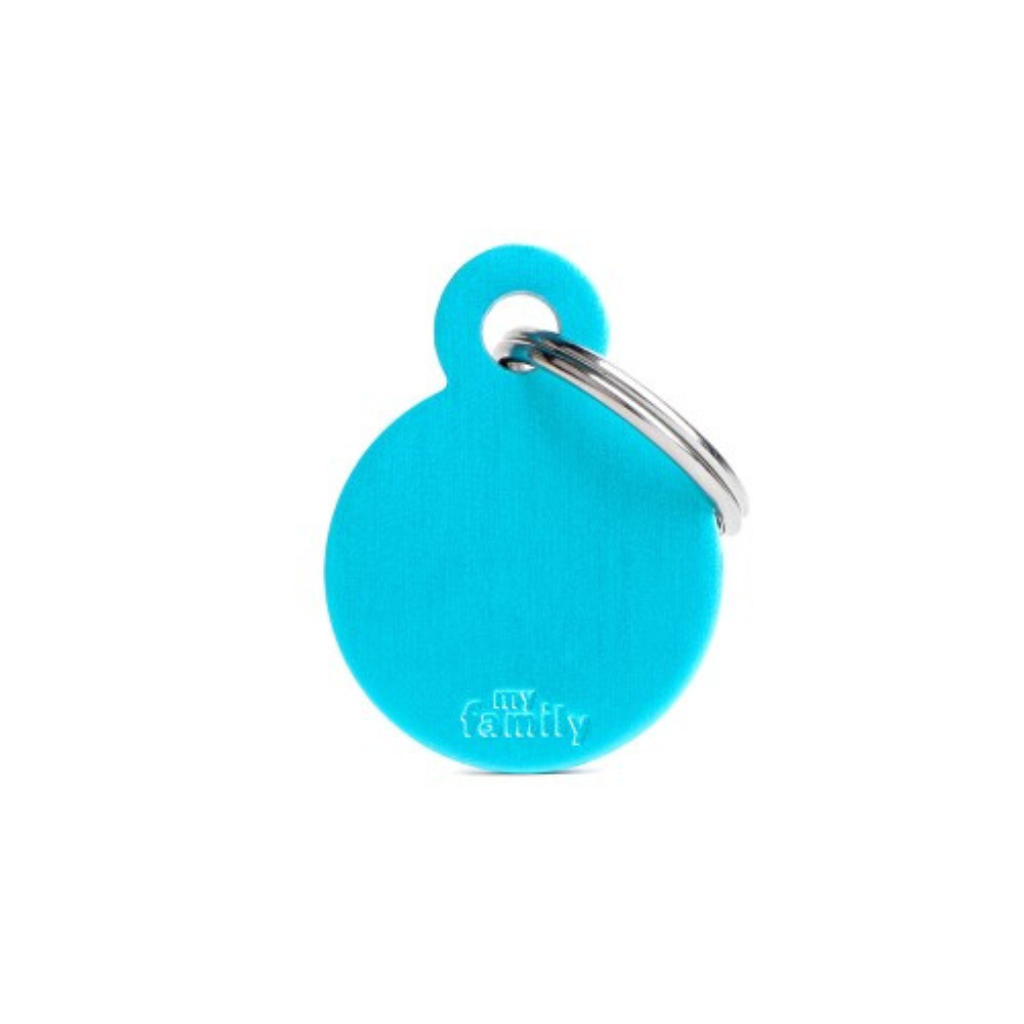 My Family Engravable Tags - Basic - Circle Light Blue Small
