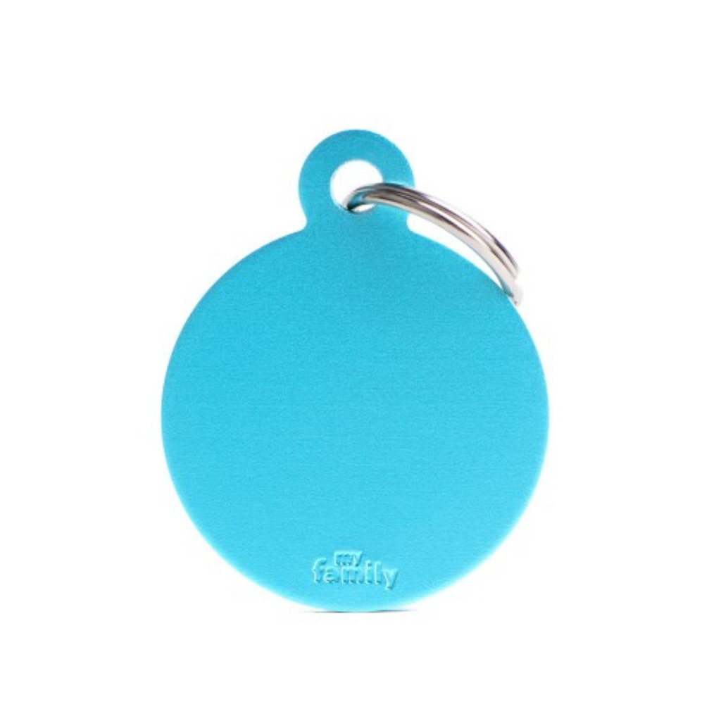 My Family Engravable Tags - Basic - Circle Light Blue Large