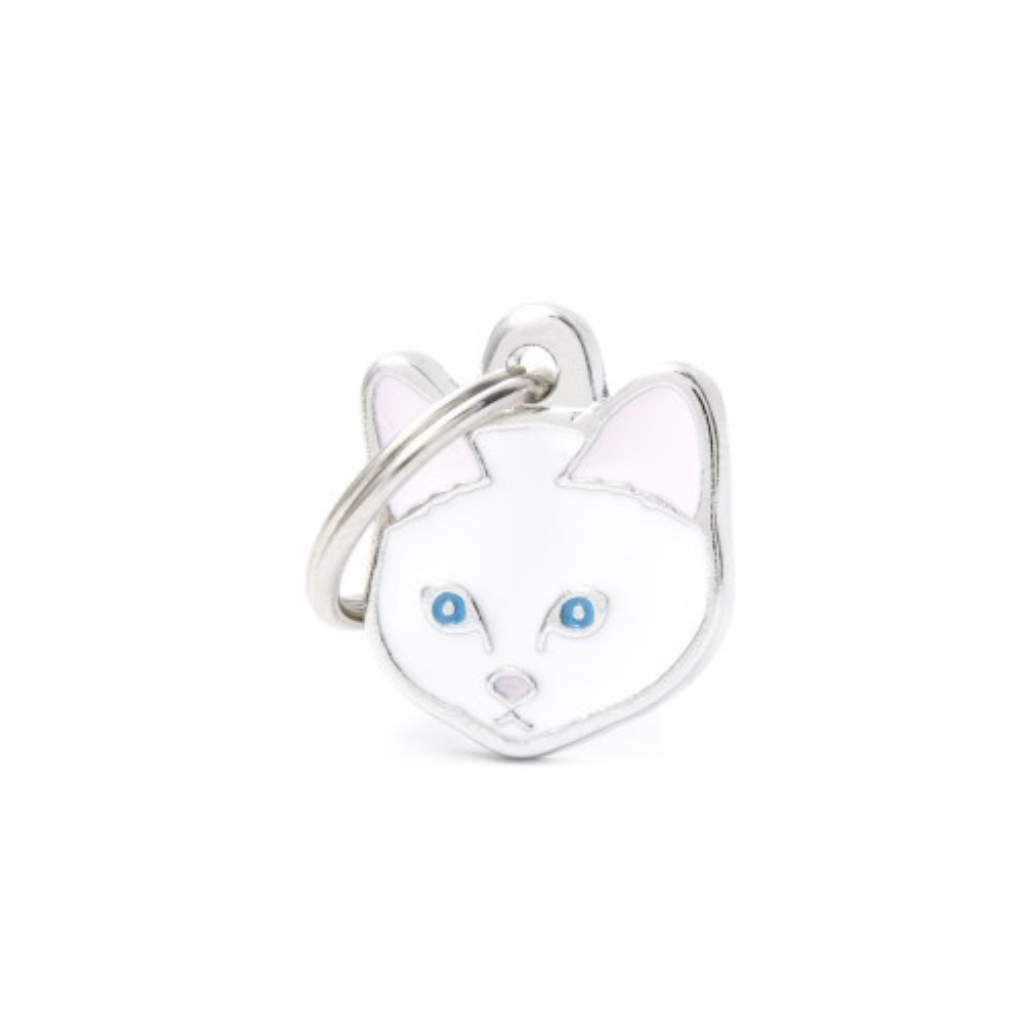 My Family Engravable Tags - Friends - White Shorthair Cat