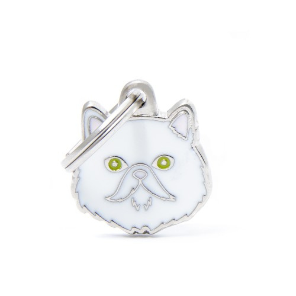 My Family Engravable Tags - Friends - Persian Cat White