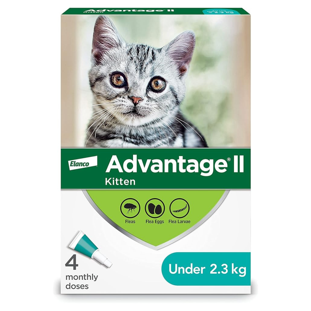 Bayer Advantage II Flea Treatment for Kittens weighing less than 2.3 kg (less than 5 lbs.) - 4 doses