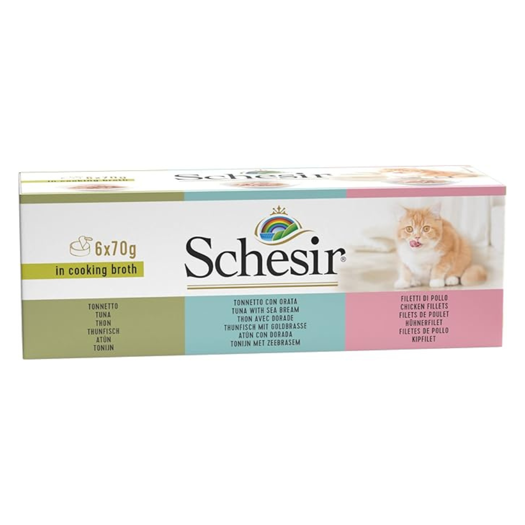 Schesir Multipack Tuna Selection in Broth Cat Cans