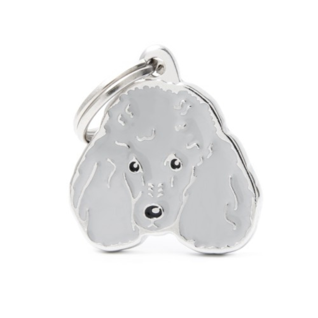 My Family Engravable Tags - Friends - Poodle Grey
