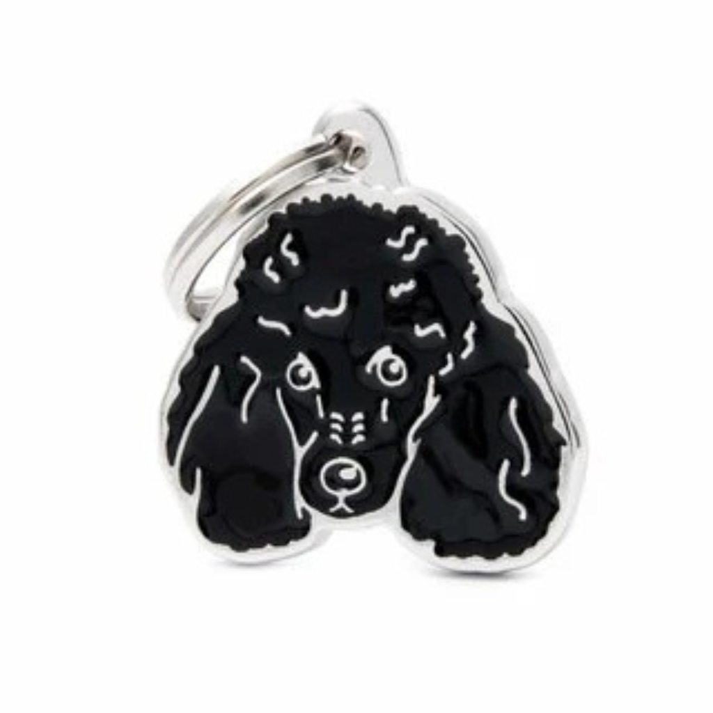 My Family Engravable Tags - Friends - Poodle Black