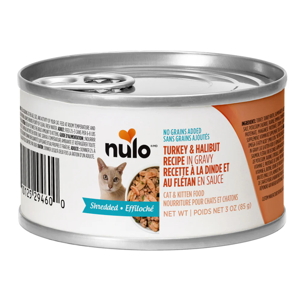 Nulo Shredded Turkey & Halibut Recipe In Gravy Cat Can