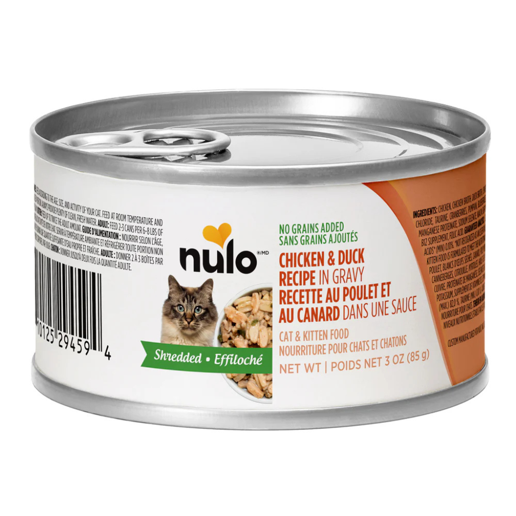 Nulo Shredded Chicken & Duck Recipe In Gravy Cat Can