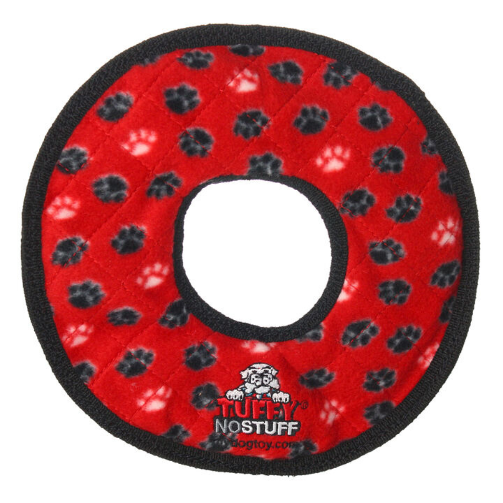 Tuffy's No Stuff Ring Dog Toy - Red