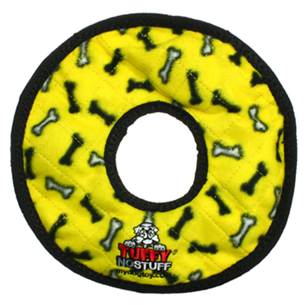 Tuffy's No Stuff Ring Dog Toy - Yellow