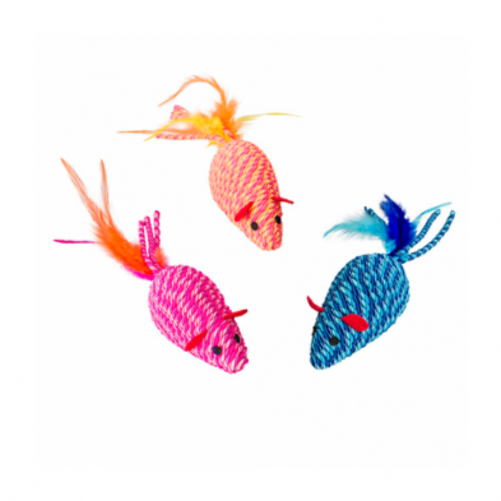 SPOT Elasteeez Mouse & Feather Assorted Cat Toy