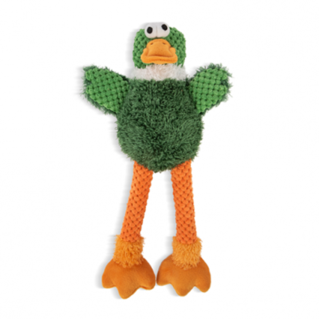 goDog Checkers Skinny Duck Small Dog Toy