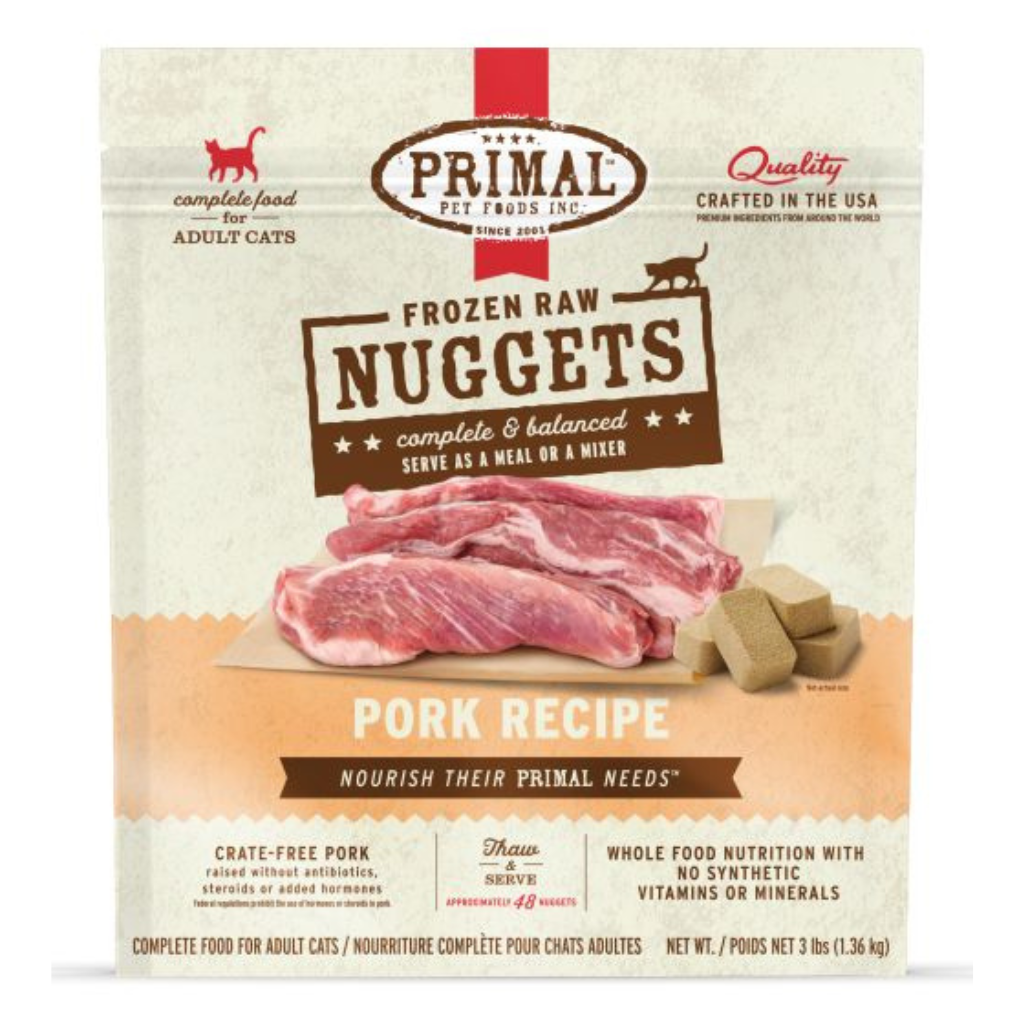 Primal Raw Frozen Pork Nuggets Cat Food