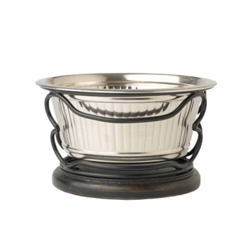 PetRageous Samoa Fluted Bowl with Wood Stand