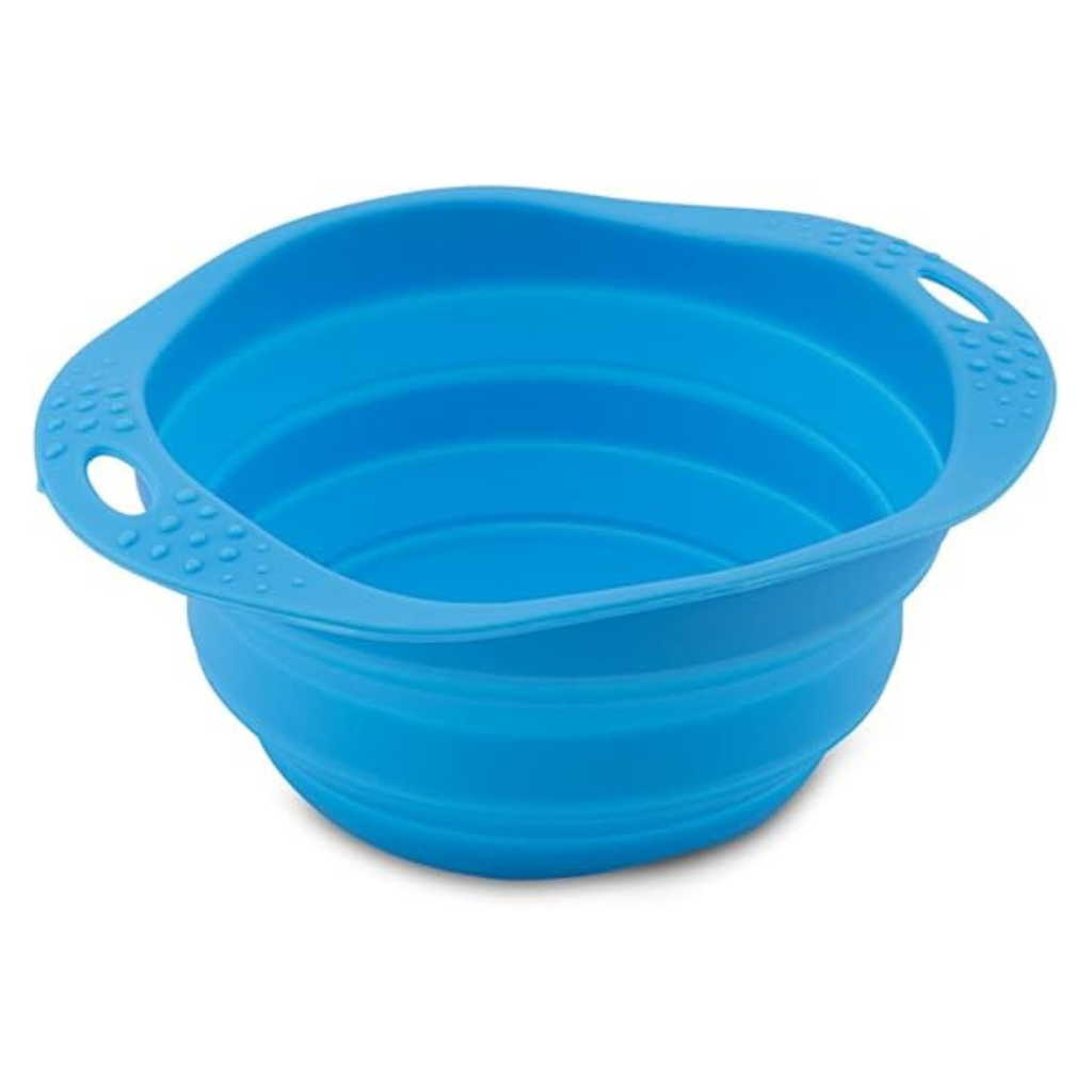 Beco Collapsable Silicone Food and Water Bowl for Dogs Medium - Blue