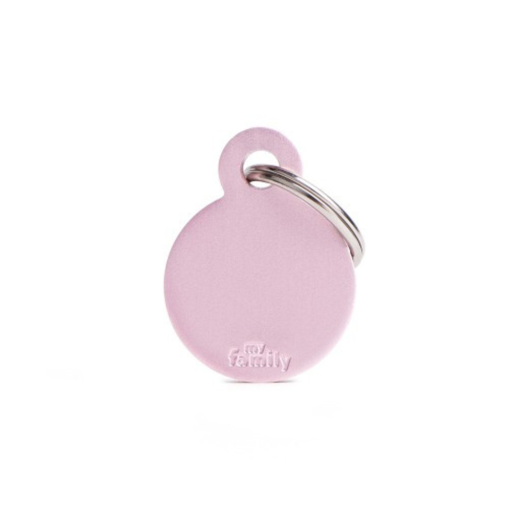 My Family Engravable Tags - Basic - Circle Pink Small