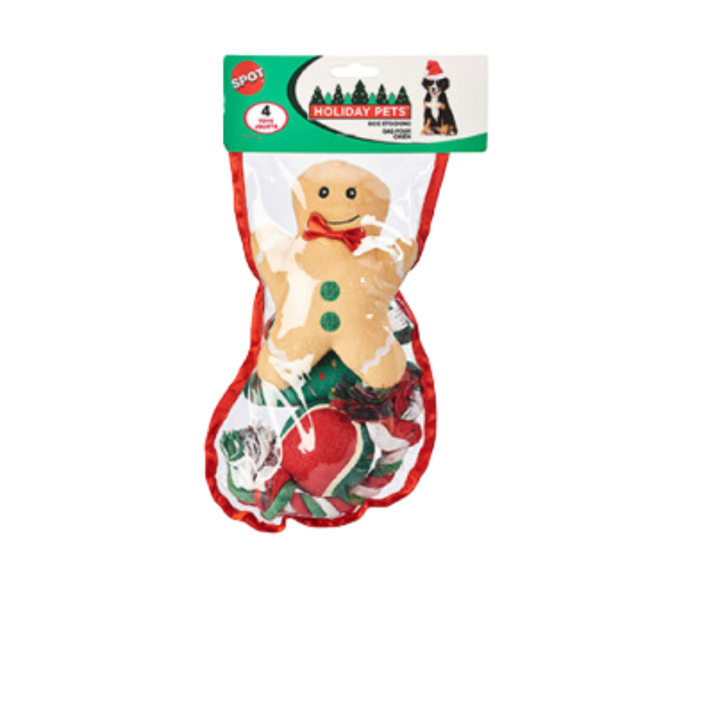 SPOT Holiday Stocking Medium 4 Pack Dog Toy