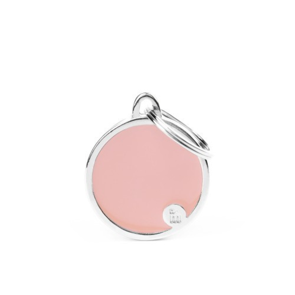 My Family Engravable Tags - Basic Handmade - Circle Pink