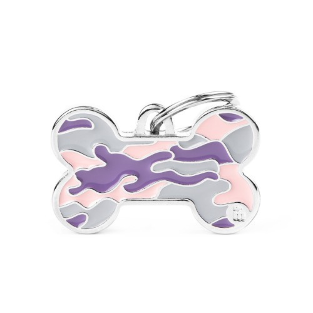 My Family Engravable Tags - Style - Bone Pink Camouflage Large