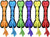 Multipet Cross-Ropes Bone Assorted Colors Dog Toy 11.5"
