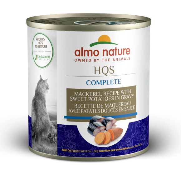 Almo Nature HQS Complete - Mackerel Recipe With Sweet Potatoes In Gravy Cat Can
