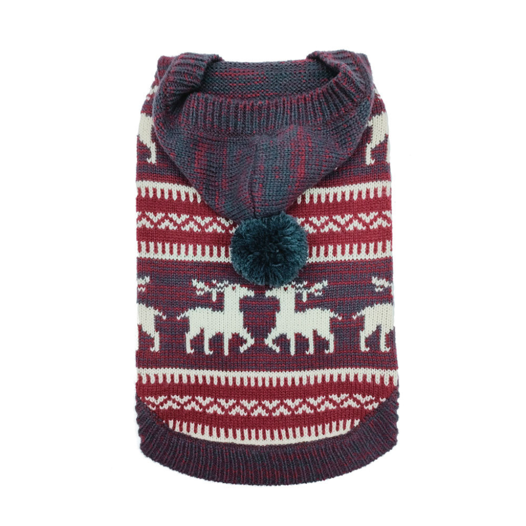 Doggie-Q Sweater Hoodie Moose Pattern