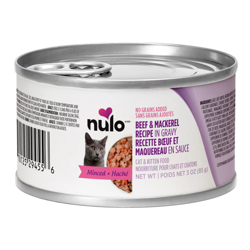 Nulo Minced Beef & Mackerel Recipe In Gravy Cat Can
