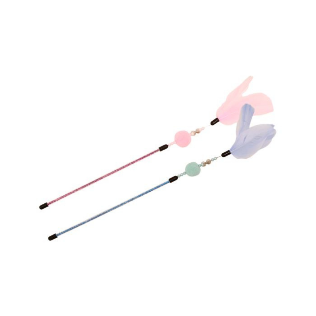 Bud'Z Feather Duster Cotton Candy Single Ball Cat Toy