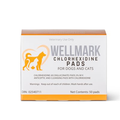 Wellmark Chlorhexidine Pads for Dogs and Cats 50 ct