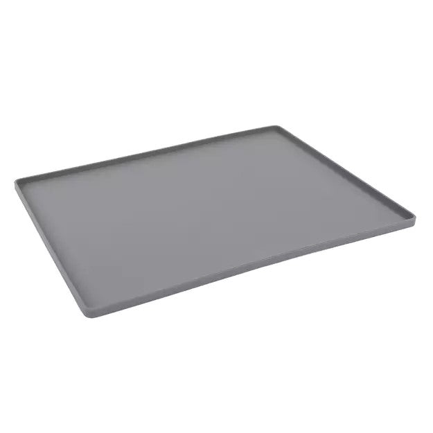 Messy Mutts Silicone Bowl Mat with Raised Edge Cool Grey