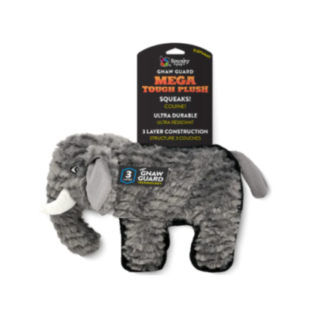Spunky Pup Tough Plush MEGAS Elephant Dog Toy