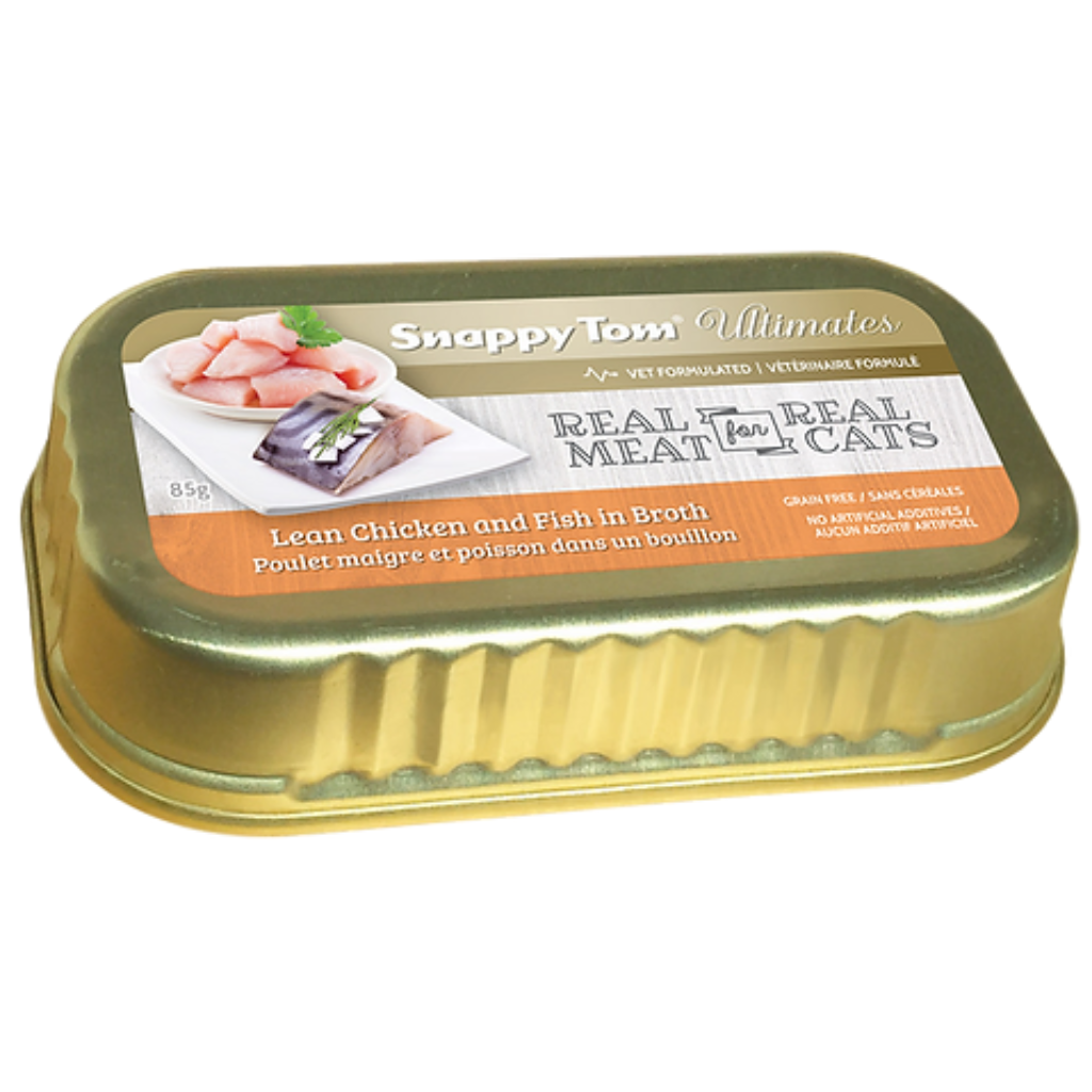 Snappy Tom Ultimates Lean Chicken and Fish in Broth Cat Can