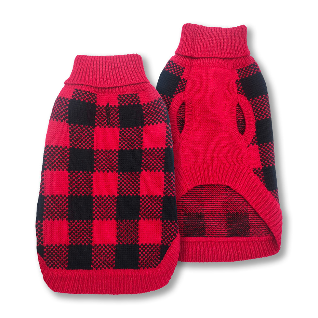 Doggie-Q Sweater Double Knit Lumber Jacket Pattern - Red