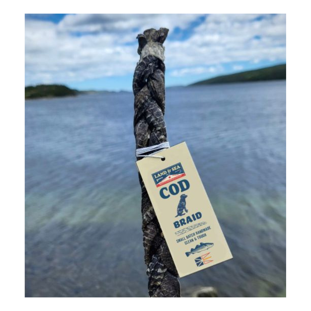 Land & Sea Cod Skin Braid 12" Dog Treat