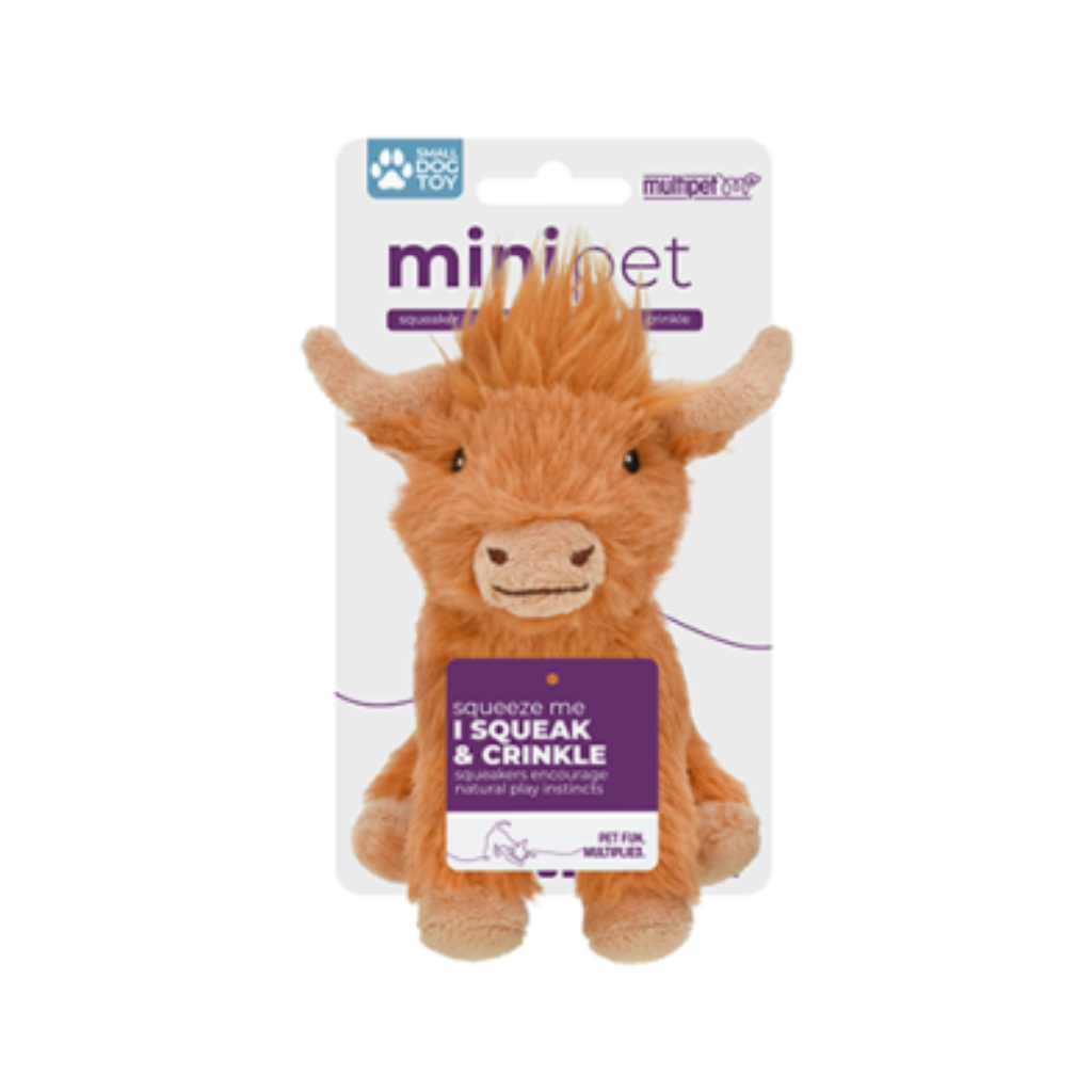 Multipet Minipet Highland Cow Assorted Dog Toy